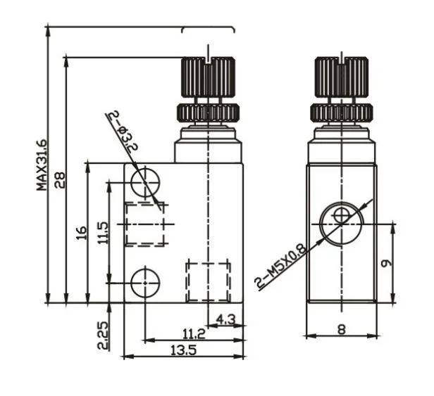 CKD Type Air Flow Control Valve with M5 Female Thread Used in Lithium Battery Industry